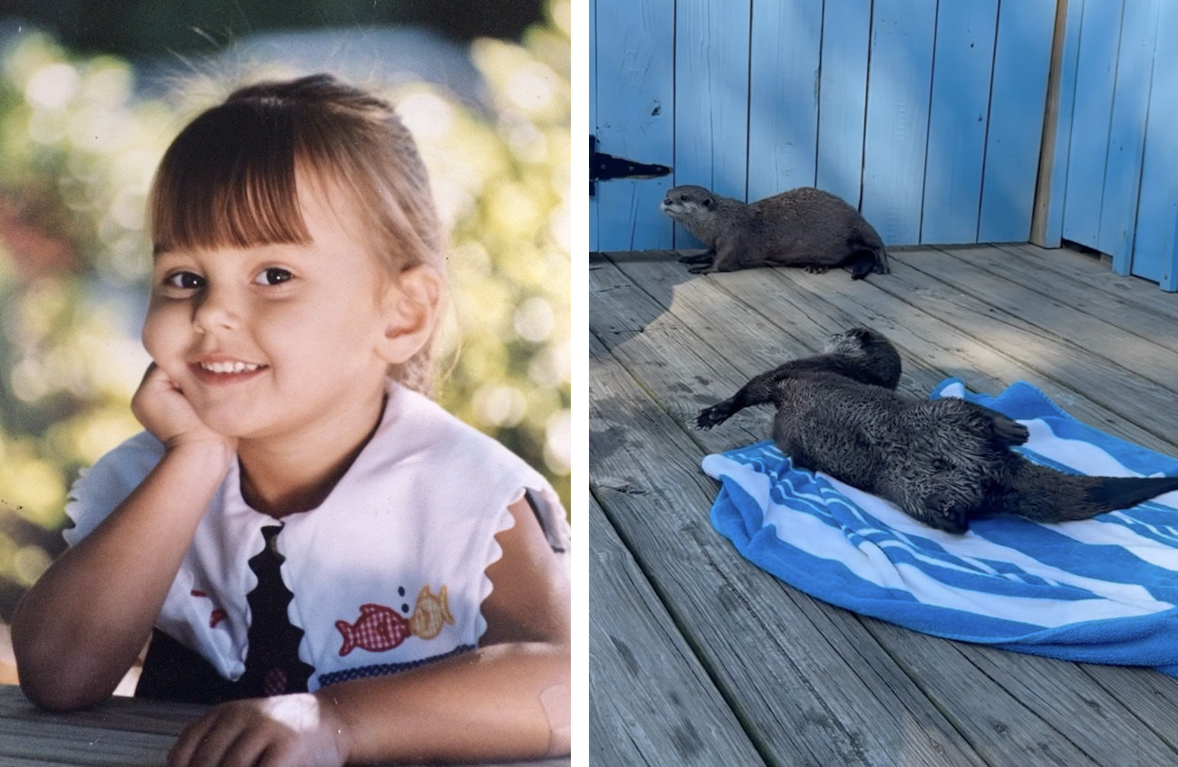 Madison hanging out with otters